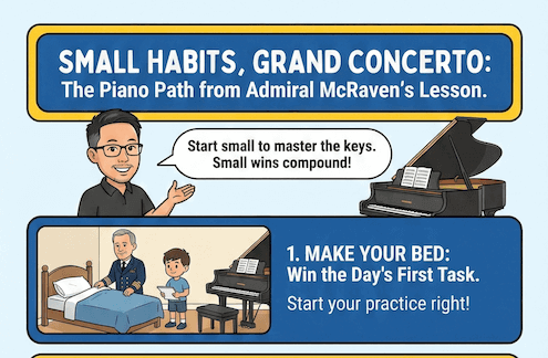 Sukse Belajar PIano dari Membereskan Tempat Tidur